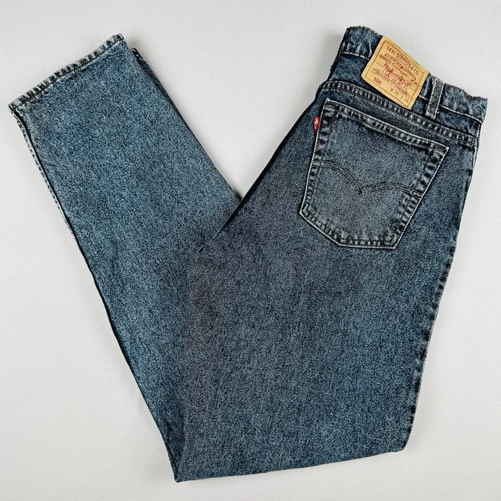 Vintage Levi's 550 Relaxed Fit Jeans 34x34 USA Made Stonewash Denim